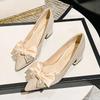 New Women Fashion Pumps Girl Sexy Pointed Toe High Heels Shoes Elegant Rhinestone Bowknot Wedding Shoes 35-43