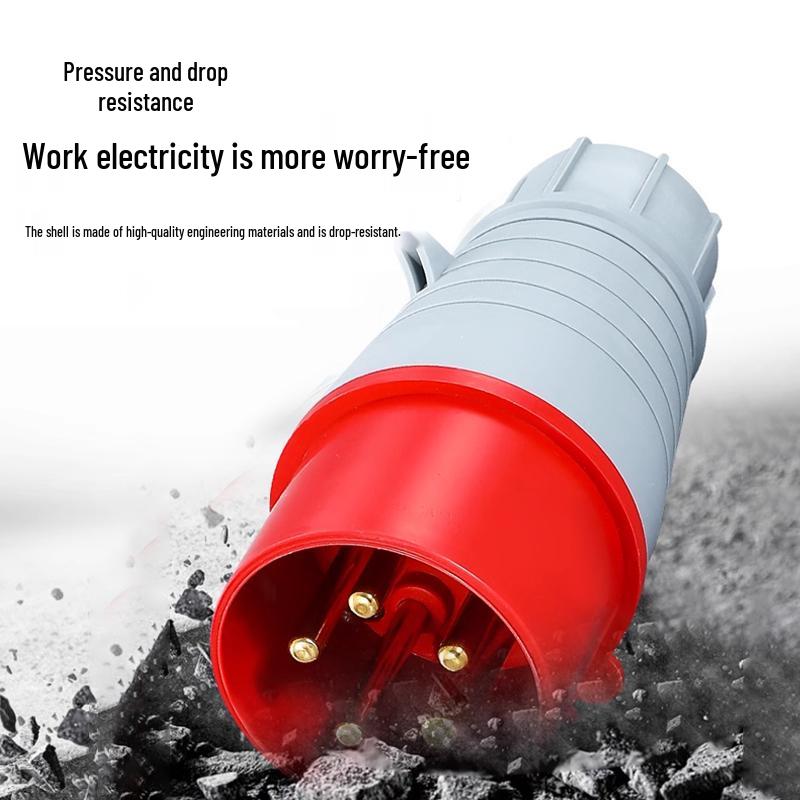 Waterproof 3-Pin 5-Hole Industrial Socket Connector (16A/32A) - Male-Female Mating, Non-Explosion-Proof.