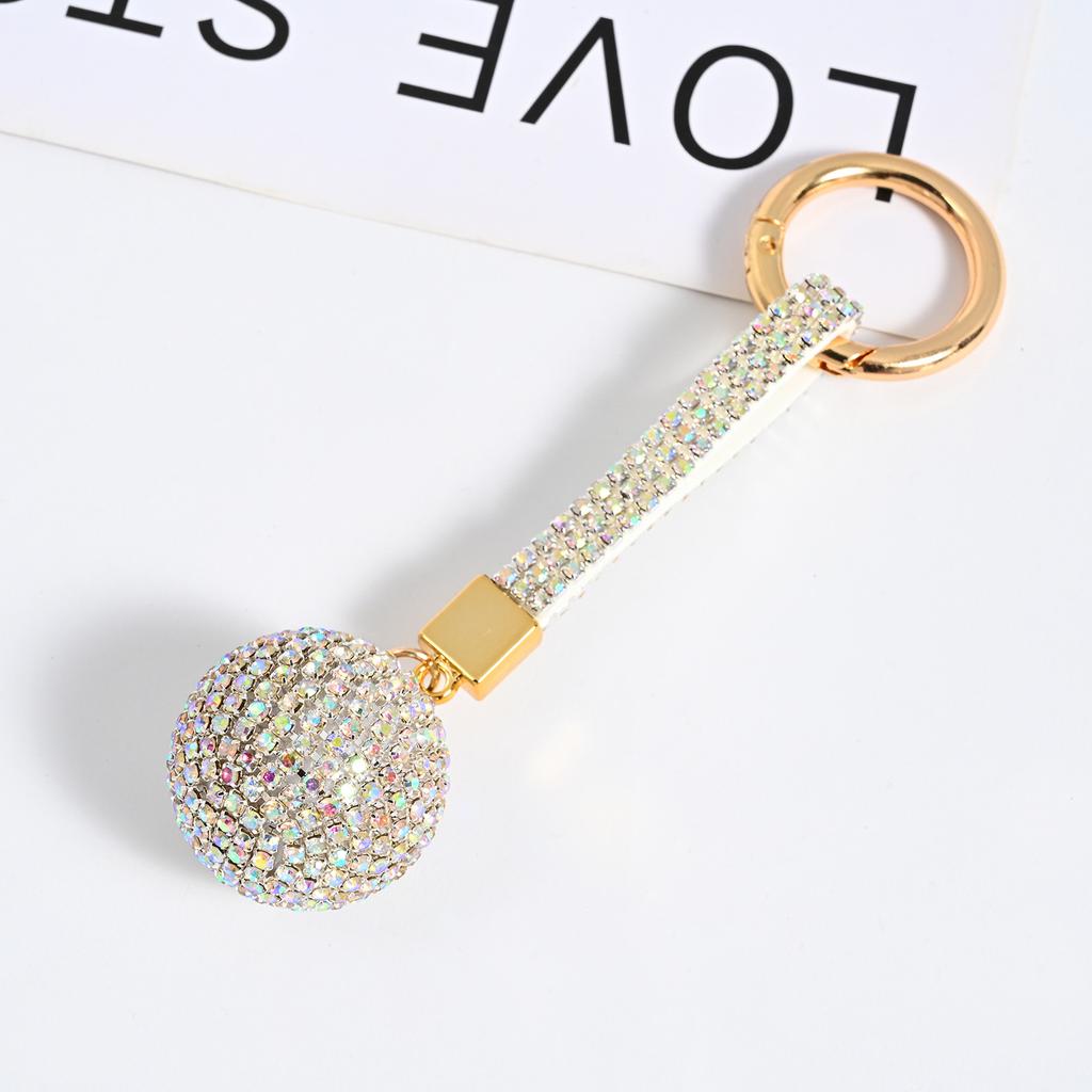 Rhinestone Ball Alloy Keychain Cute Car Key Ring For Men Women Bag Backpack Decor Hanging Pendant Fashion Jewelry Accessories