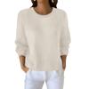Women's Fashionable Casual Knitted Top Loose-Fit Solid-Colour Long-Sleeved Jumper