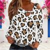 Women Plus Size Asymmetric Cutout Neck Cold Shoulder Long Sleeve Pink Gray Black Printed Fitted Top