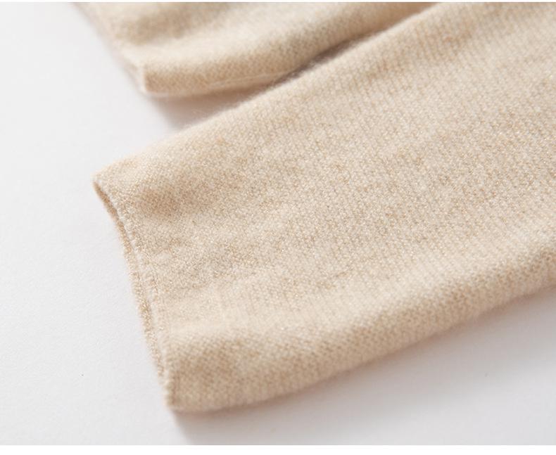 Women's Soft 100% Cashmere V-Neck Sweater - Loose Fit, Long Sleeve, Solid Color Knitwear for Autumn and Winter