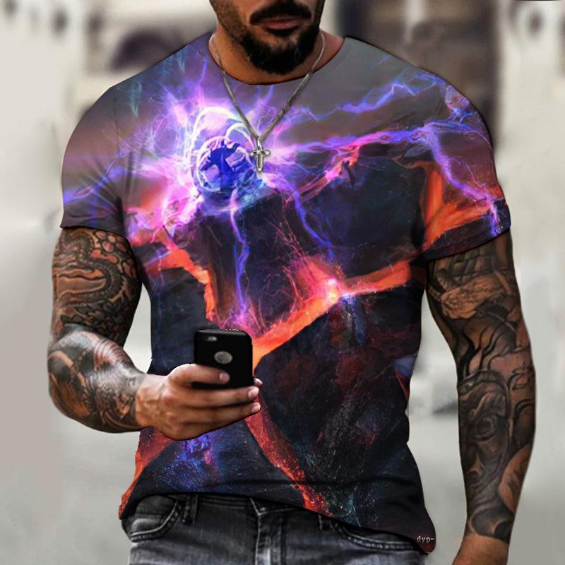 Terror Magma Trend Print 3D T-shirt Fashion for Men's Summer T-shirt