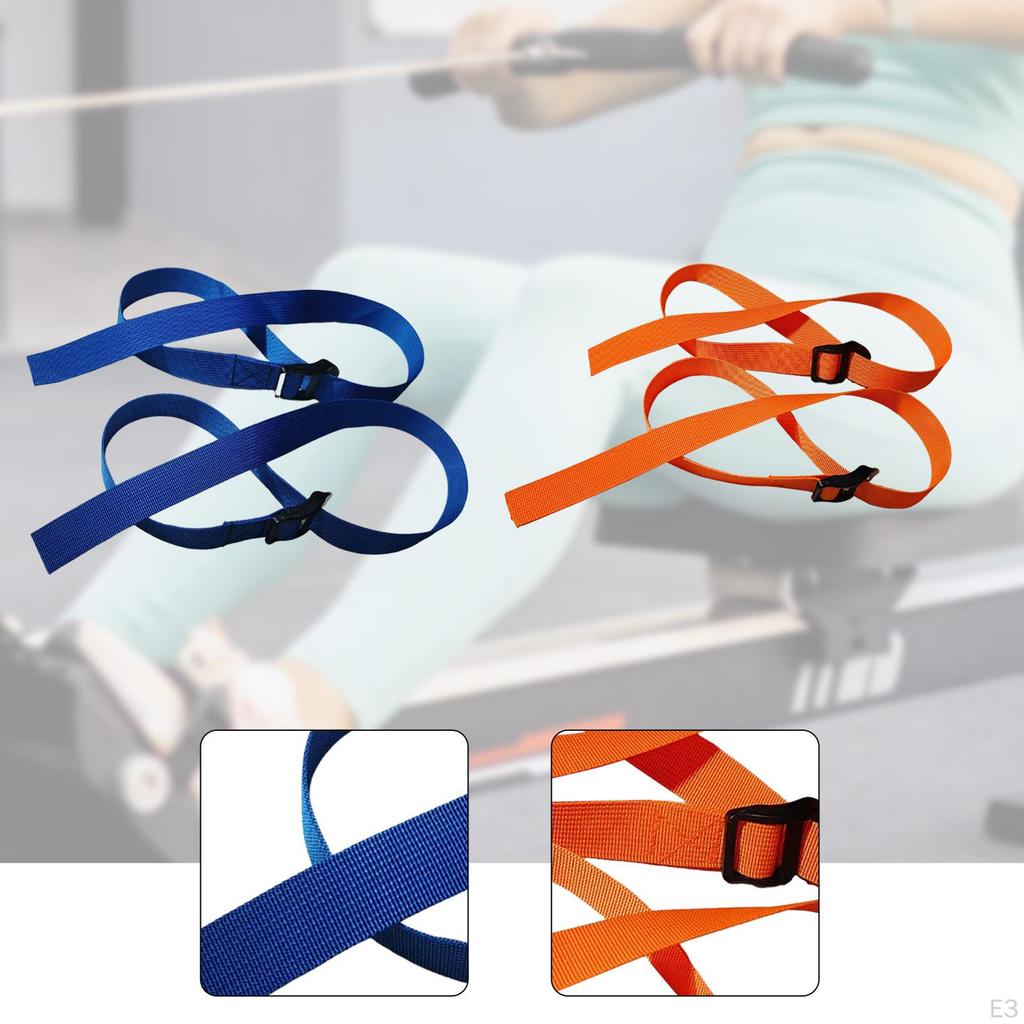 2 Pack 30" Rowing Machine Foot Straps, Lightweight And Portable Fixing Bands,