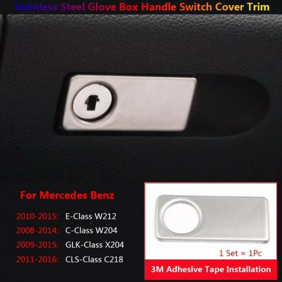 Stainless For Mercedes Benz W204 W212 C218 X204 Car Glove Box Switch Cover Trim
