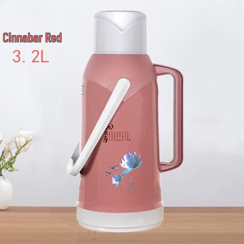 Large Leather-Covered Thermos Flask for Home or Dorm Use - Keeps Tea Warm, Plastic Exterior, Ideal for Students