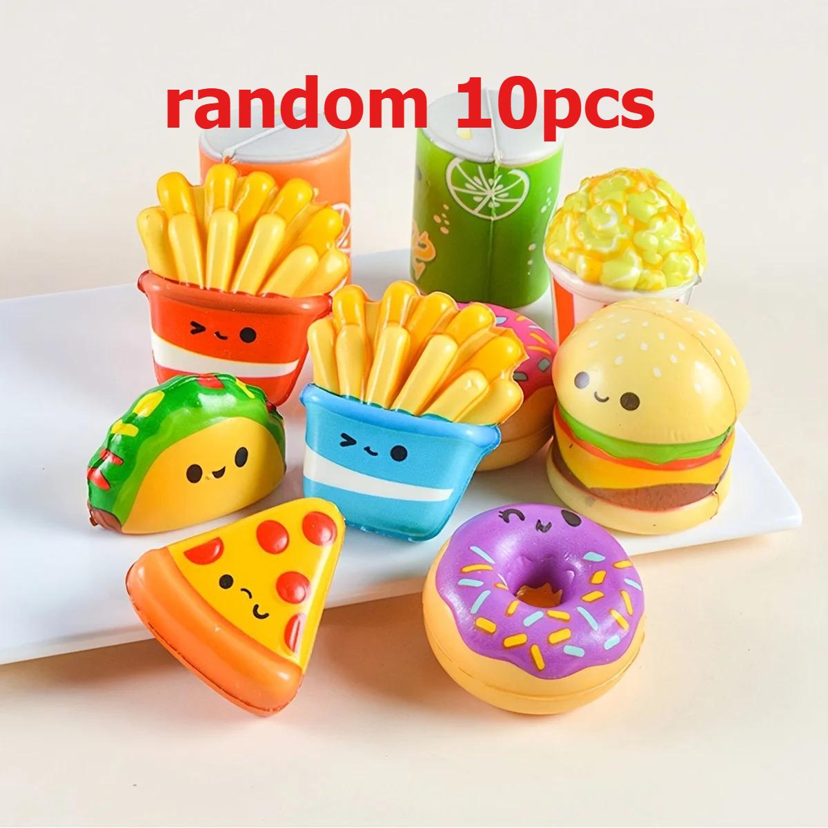 Jouets Jouets Enfants Jouets pour Enfants Mini Aliment à Montée Lente Frites Squishy à Presser Styles Aléatoires Doux Soulagement du Stress Sensoriel Fidget pour Adultes