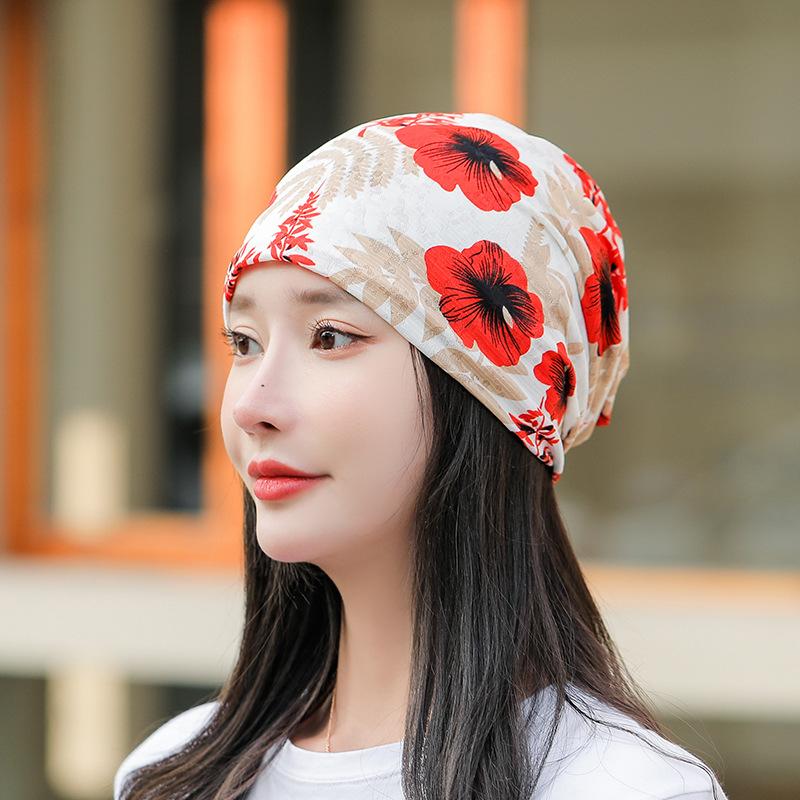 Spring And Summer Package Set Turban Cap Fashion Printing Bald Head Chemotherapy Cap Thin Section Pregnant Woman Monthly Hat Women's Hat