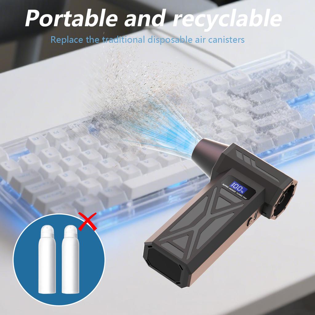 Mini 110000RPM Brushless Jet Fan, Portable Power Tool for Home, Outdoor, Hair Dryer & Dust Gun