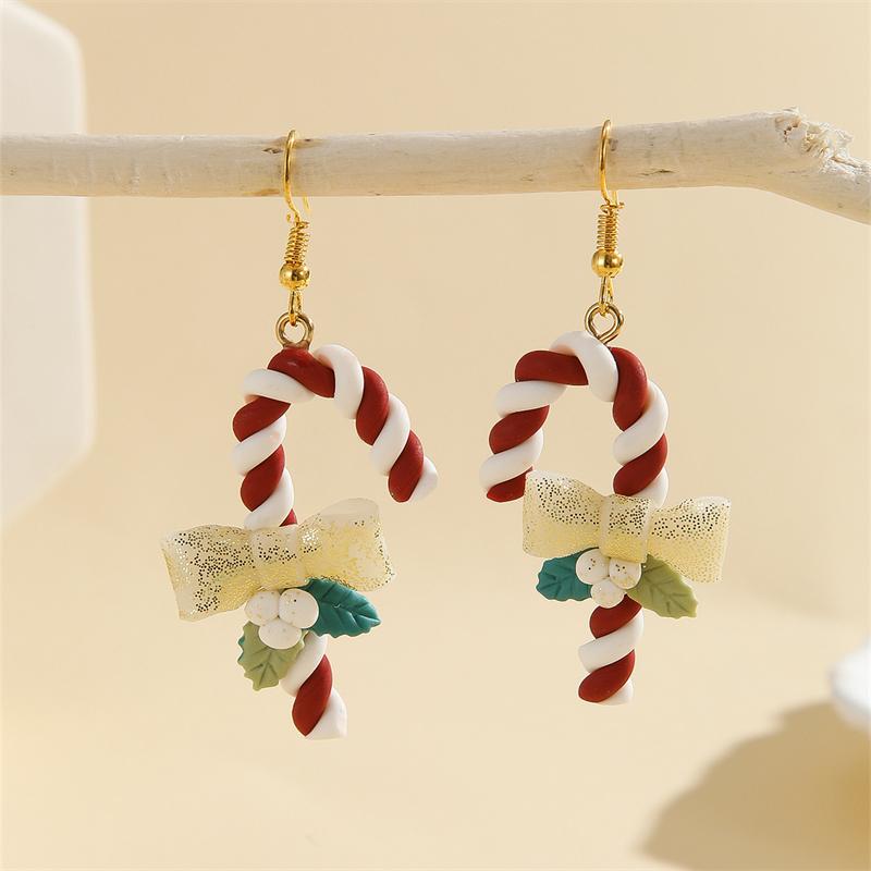 Handmade Polymer Clay Santa Claus Dangle Earrings For Women Cute 3D Cartoon Santa Drop Earring New Year Party Holiday Jewelry