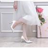 Fashion 2025 New Wedding Shoes Women Pearl Buckle Red High Heels Stiletto Bridesmaid White Bridal Shoes Black Work Shoes