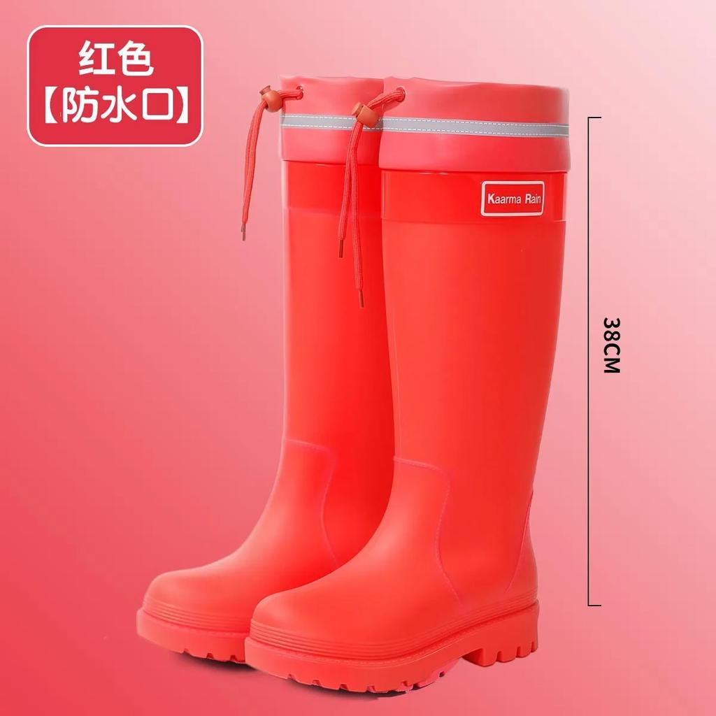 Kadın Yağmur Çizmeleri Moda Orta Baldır Kauçuk Galoş Kışlık Sıcak Pamuklu Yağmur Çizmeleri Kadınlar İçin Su Geçirmez Bahçe Botları Botas Lluvia