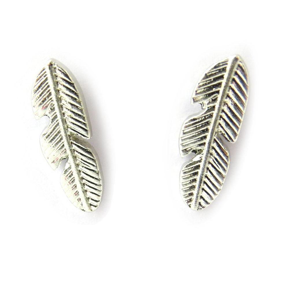 Les Trésors De Lily [N3640] - 2 Pairs of Silver 'Navajo' Earrings (feathers)