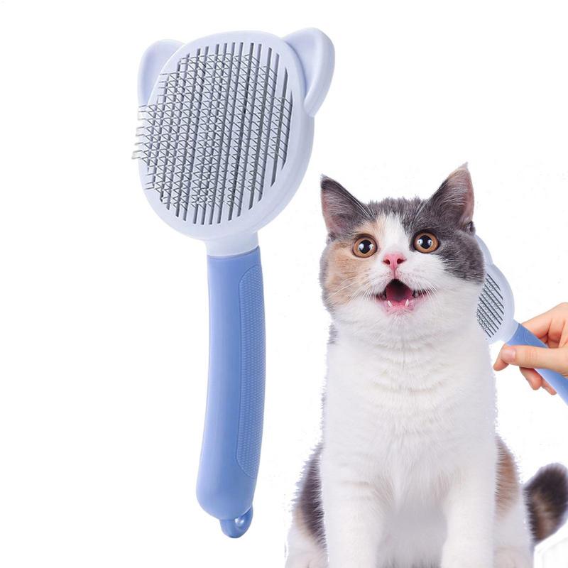 Cat Brushes For Indoor Cats Cat Slicker Brush Self Cleaning One-Click Cleaning Cat Brush For Long Or Short Haired Cats Cat Comb
