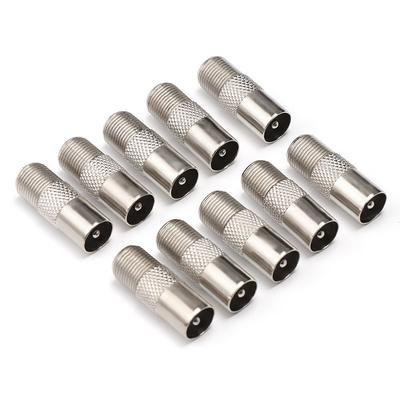 10 Stück/Los Antennenstecker Satelliten-Koaxialstecker F-Buchse auf TV-Stecker Konverter Praktische Elektrogeräte Teile