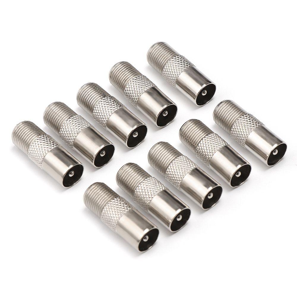 10Pcs/lot Aerial Male Adapter Satellite Coax Connector F Female To TV Male Converter Practical Electrical Equipment Parts