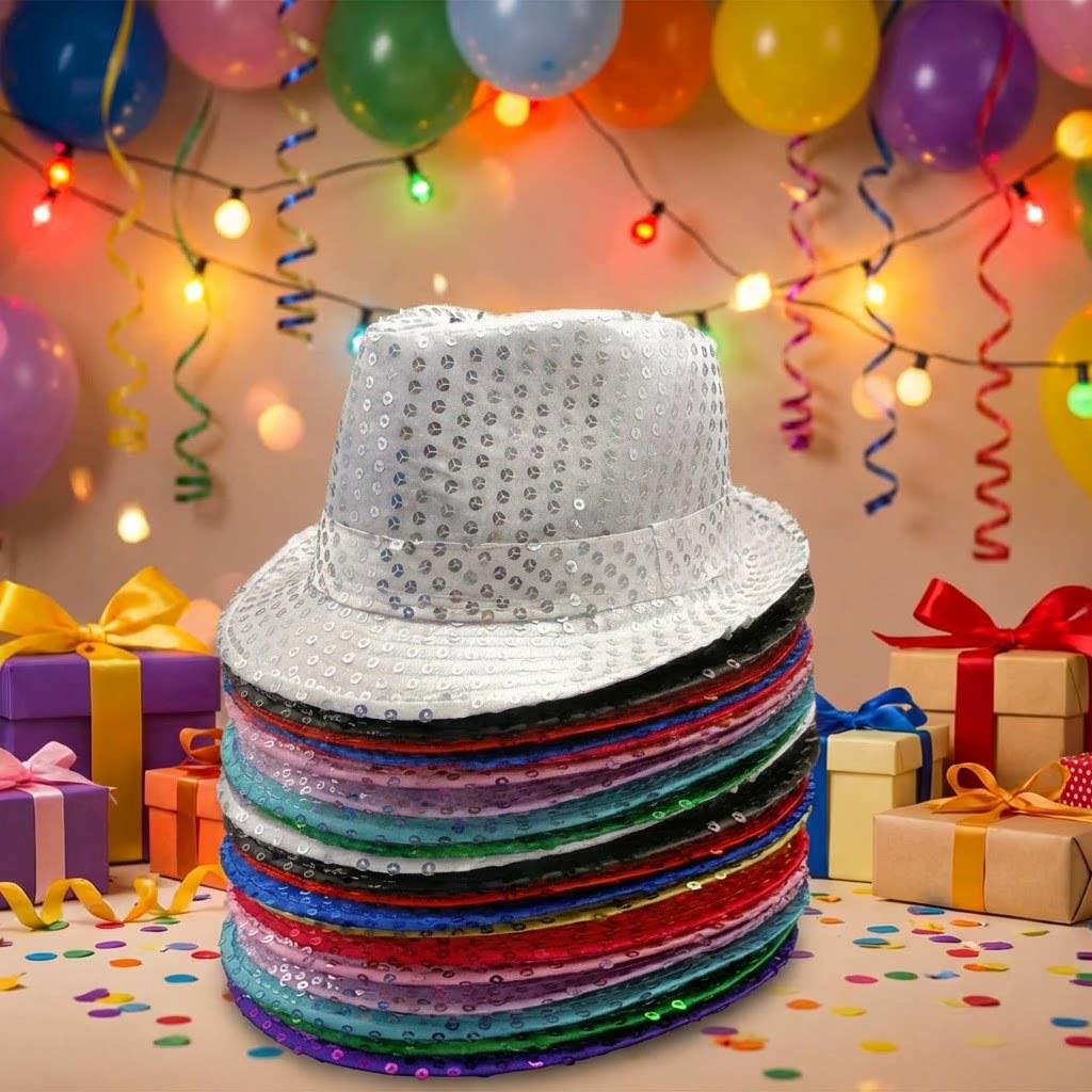 Sequined Jazz Hat for Stage and Christmas - Perfect Party Gift for Kids and Adults