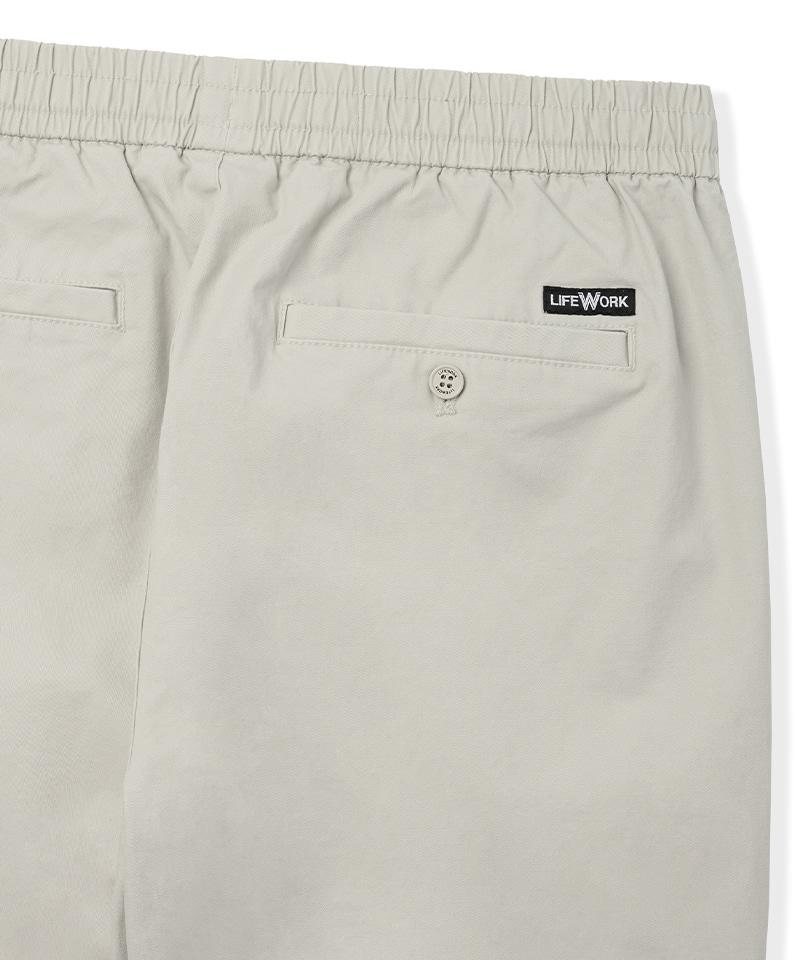 LIFEWORK L1 Wappen Beige Elastic Waist Pants