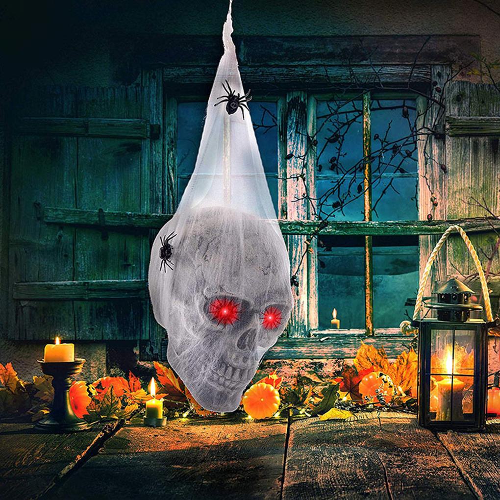ABS With Glowing Eyes Creepy Atmosphere Decoration Halloween Spider Skull