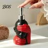 Badezimmer Seifenspender 200ml Flasche, Sanfte Schaumbildung Künstlerisches Schwarz-Rot Design Spender Große Kapazität für Dekoration