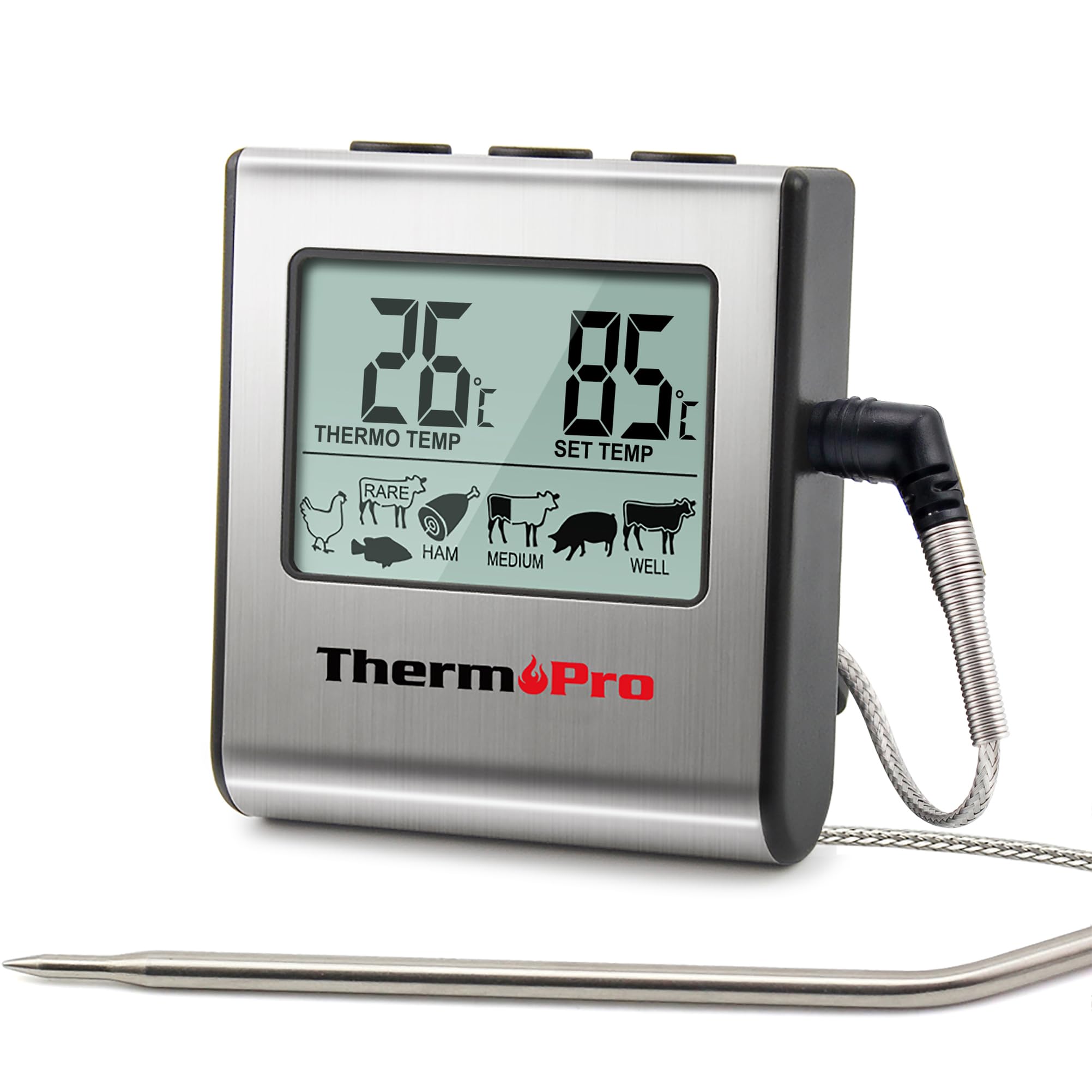 Oven Thermometer Cooking Thermometer Digital Temperature Control for Coffee, Meat, серый