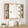 Mirror Cabinet with LED Lighting Sonoma Oak Finish 76 X 15 X 55 Cm