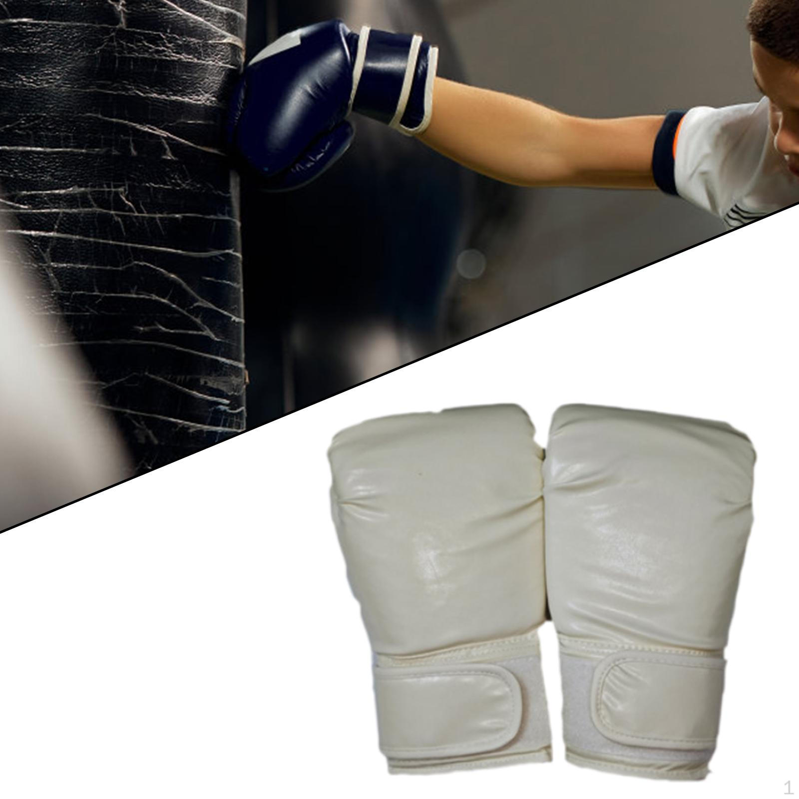 

Боксерские перчатки Защитные перчатки ММА Регулируемая посадка Удобные спортивные варежки Спарринг для тайского бокса White Child