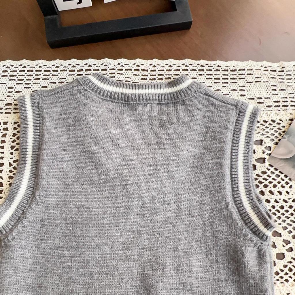 Girls' College Style Sweater Vest & Skirt Set with Tie for Autumn and Spring