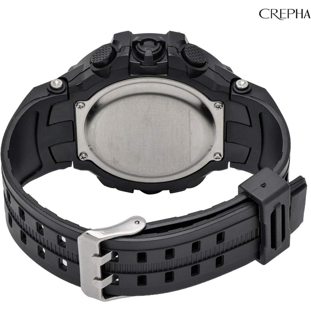 Crepha Men S Digital Stopwatch Water reSiStant Large Screen Urethane Band Black 