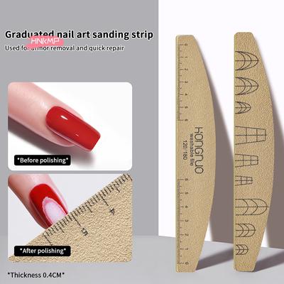 1 Peça Lixas de Unha Personalizadas com Escala 100/180/180 Grit Bastão Polidor Lavável para Esmalte em Gel e Unhas Olho de Gato Ferramentas de Manicure Pedicure