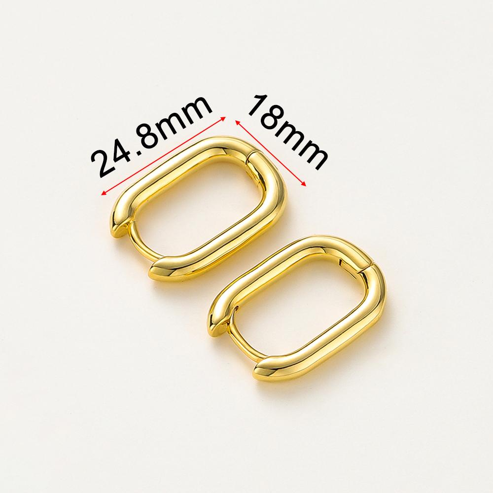 14K 18K Gold Plated Round Circle Gold Plated Hoop Earrings For Women Korean Fashion Ring Earrings Jewelry Accessories