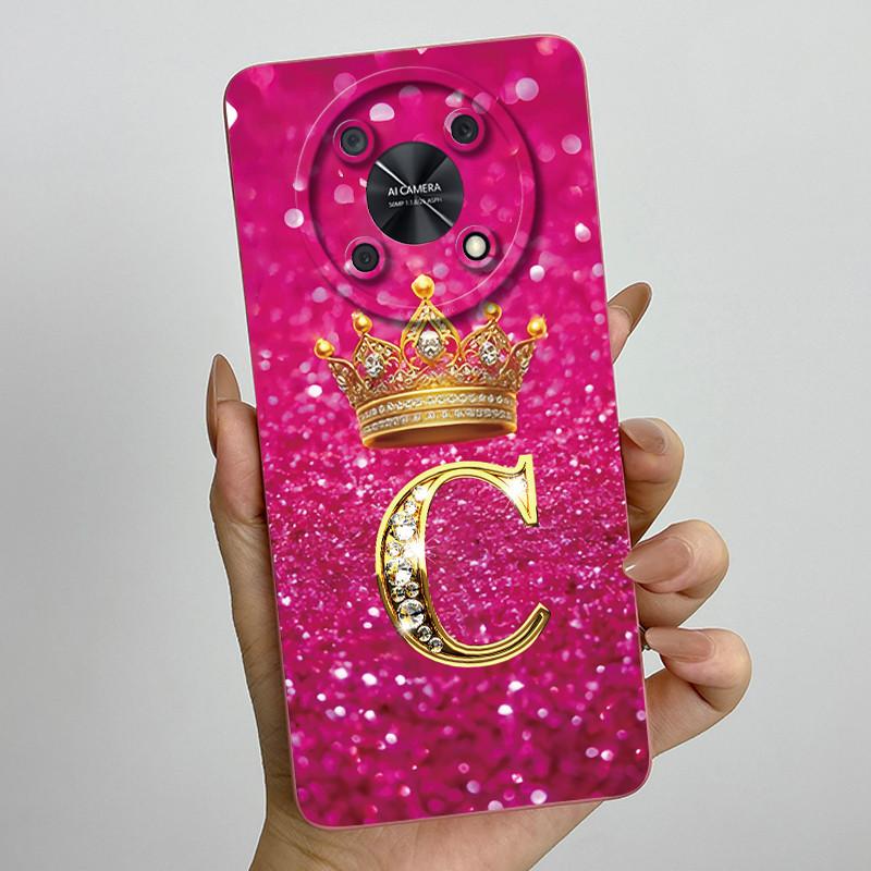 For Huawei Nova Y90 (CTR-LX2) / Nova Y91 (STG-LX1) Fashion Initial Letter Couple Phone Case Soft Silicone TPU Protective Casing