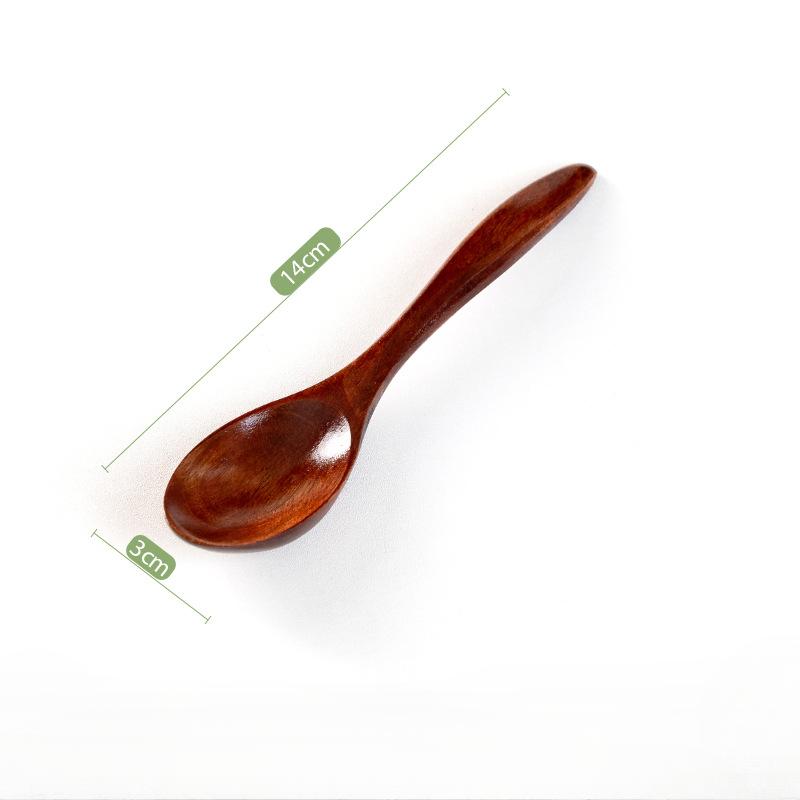 

Маленькая деревянная ложка, кухонный инструмент, ложка для риса, супа, чайная ложка, десертная ложка, для перемешивания кофе, для мороженого 1PC