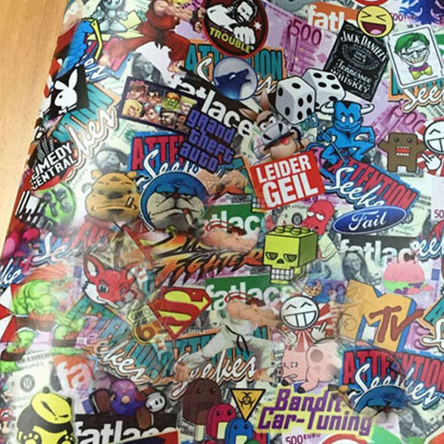 50cm*200/300cm Premium PVC Adhesive Skull Car Sticker Decal Sticker Bomb Vinyl Film Motorcycle Car Wrap Foil Air Bubble Free