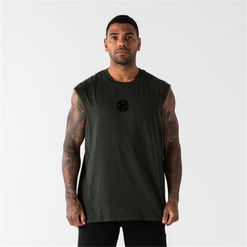 Muscleguys   Neues Herren Fitness Top Bedrucktes Shirt Sommer Sport T-Shirt  Schnelltrocknende Weste Laufen Bodybuilding