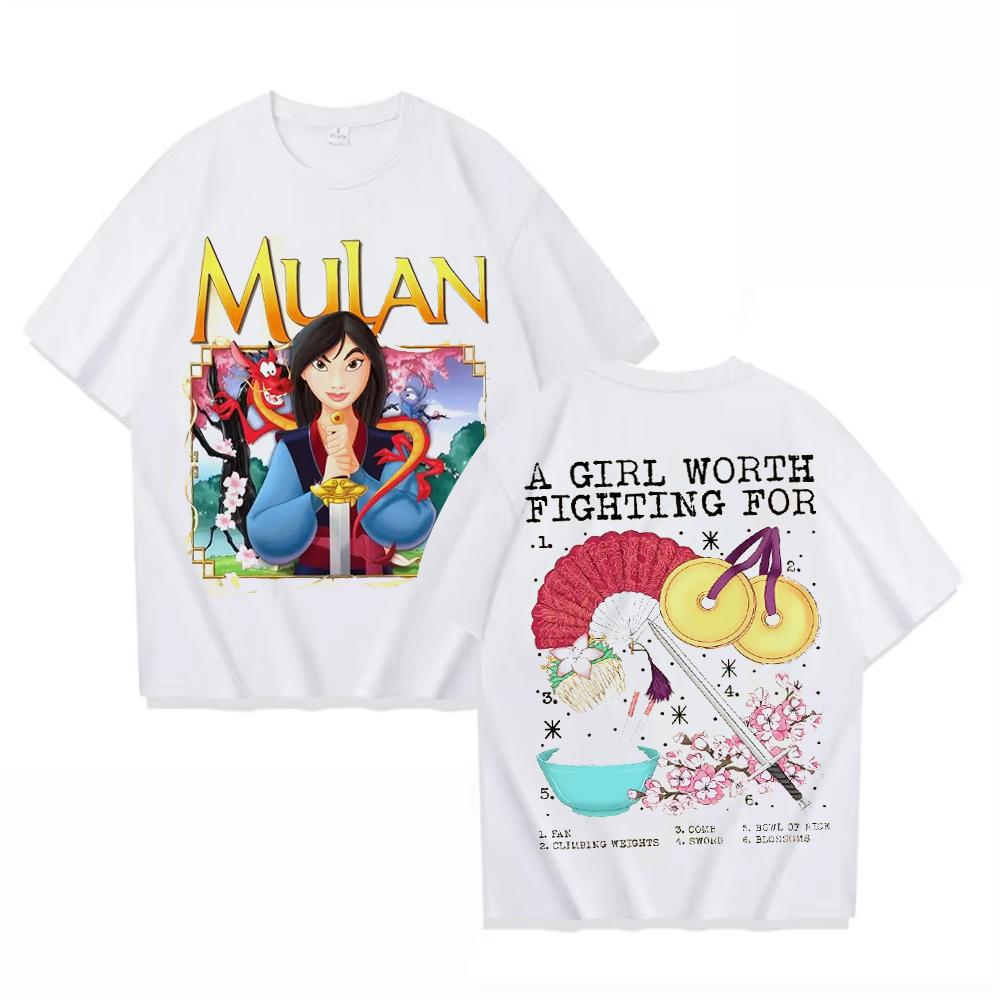Mulan TShirt Unisex Women Princess Mulan Oversized Y2k Short Sleeve Family Vacation Shirt Magical Kingdom FeUnisex Tee S