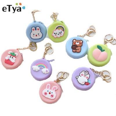 New Women Silicone Coin Wallet Cartoon Animal Round Coin Wallet Headset Bag Change Purse Wallet Pouch Bag for Kids Girl Gift
