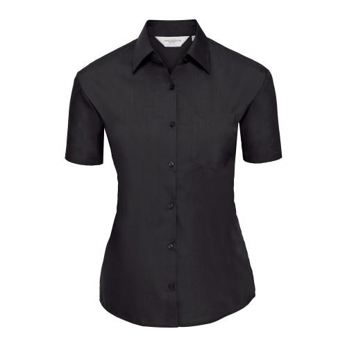 Russell Collection Poplin lettstelt kortermet skjorte for kvinner/damer