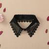 Schwarz Weiß Falscher Kragen Spitze Floral Hochzeitskleid Accessoire Mode Dekoration Kragen