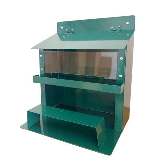 Outside Squirrel Feeder Metal Chipmunk Feeder with Clear Window Outdoor Wall Mounted Peanut Feeder Gift for Wildlife Lovers