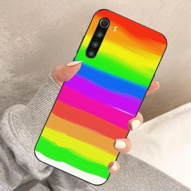 Husă de Telefon Artă Curcubeu Colorată Pentru Xiaomi Redmi Note 11 10 9T 8 7 Pro Redmi 10 9 9A 9C 8 7 6 Husă Moale Neagră