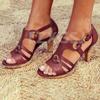 Fashion Summer New Shoes Women Sandals with Metal Decoration High Thick Heels Round Toe Women Plus Size 43 Fashionable Platform Sandals