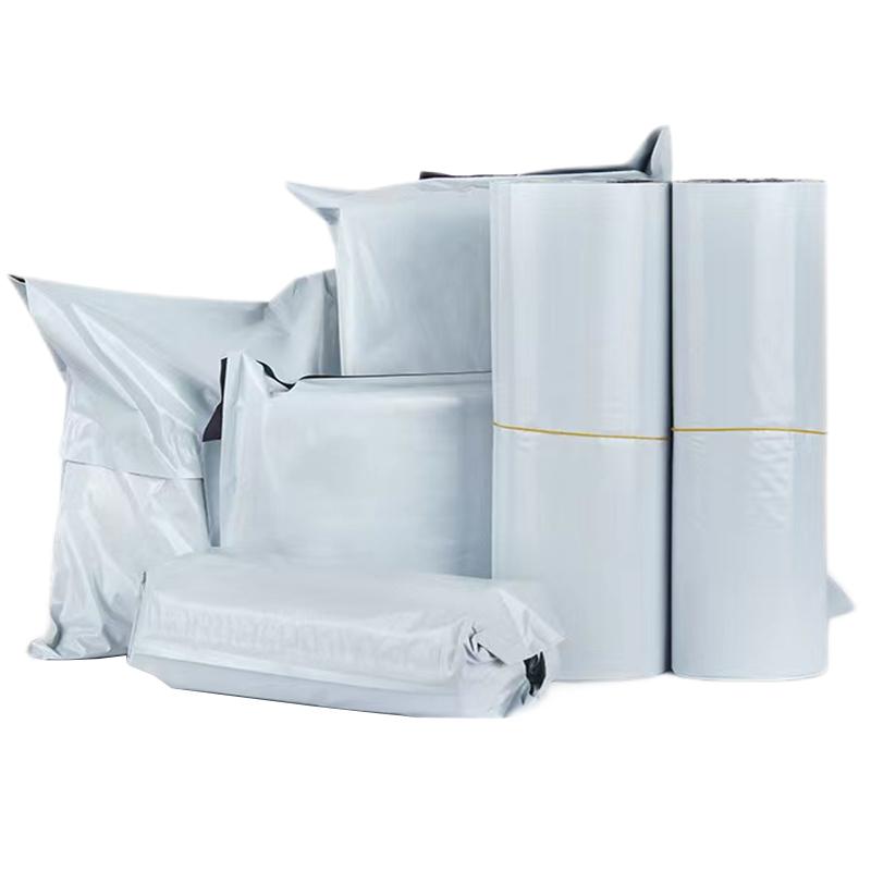 

100Pcs Shipping Envelope Bags Plastic Express Envelope Storage Bags Grey White Color Mailing Bags Self Adhesive Seal Courier Bag 17x30cm-100pcs