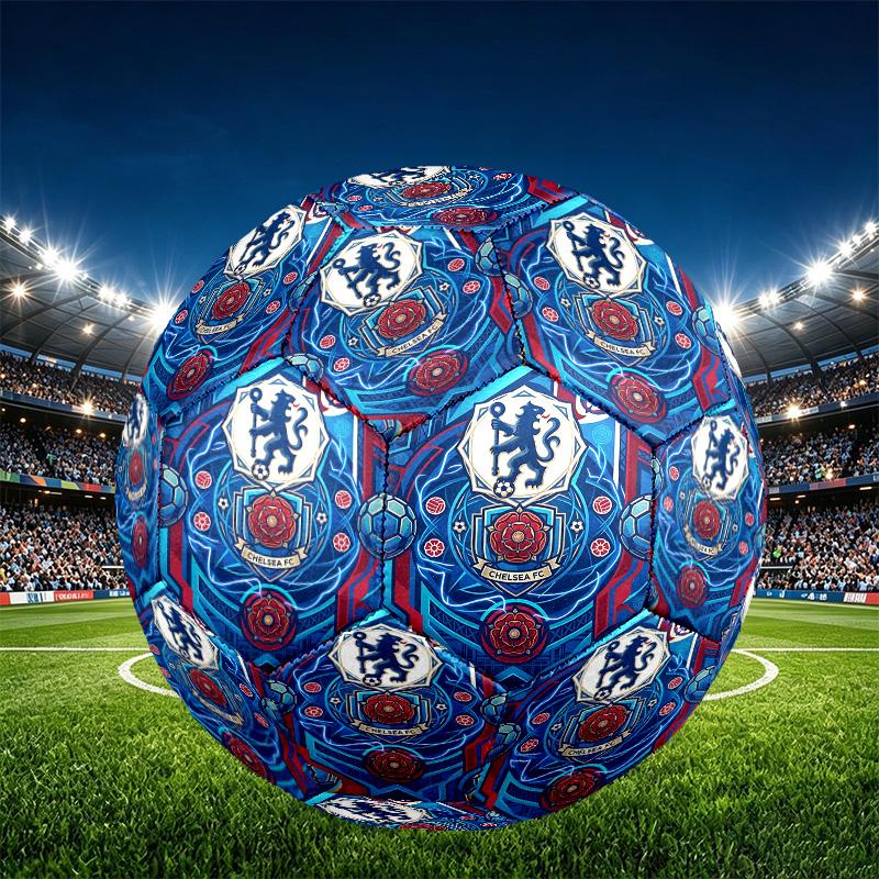 Chelsea Football Club Print Size 5 Soccer Ball, PU Wear Resistant Football for Match Training and Daily Practice, Birthday Gift for Soccer Fans