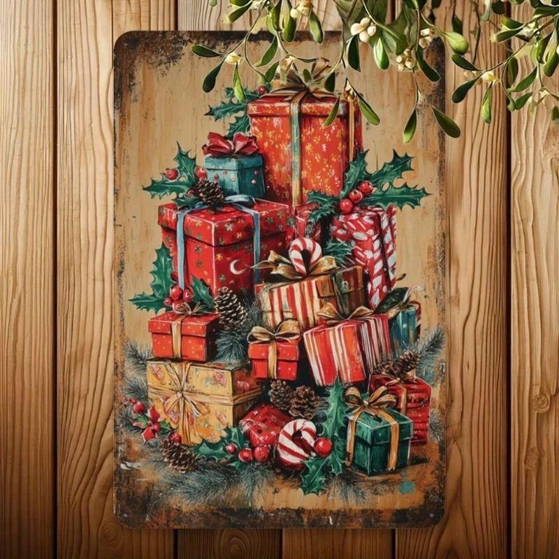 

Metal Poster Wall Decor Vintage Christmas Sign 8x12 Inch Home Decoration