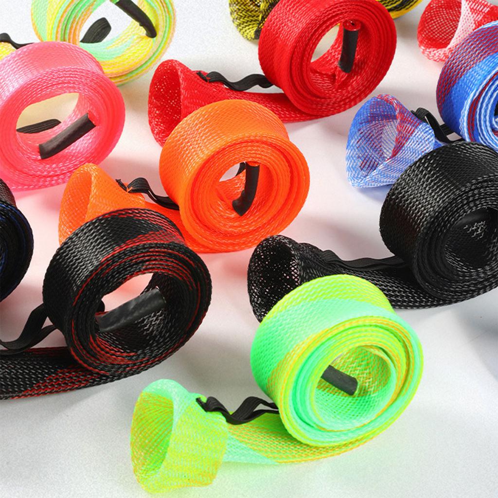 Casting Spinning Fishing Rod Sleeves Protective Rod Socks Braided Mesh Rod Protector Rod Gloves Fishing Tool Easy Use