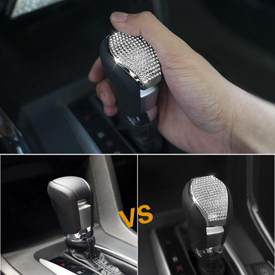 Shiny Gear Shift Crystal Trim Creative Sticker Knob Faux Decor for Honda Civic 10