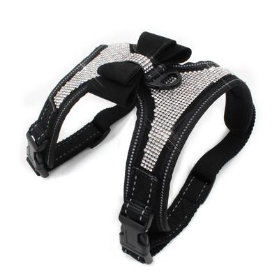 Beliebter Strass-Haustier-Brustgurt Durchstochener Hundeband-Brustgurt Reflektierendes Nylonband Hundeleine