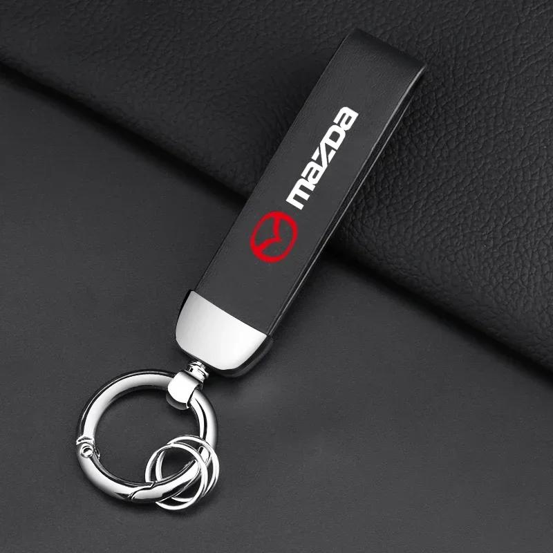 Modische Metall+Geflochtene Seil oder Leder Schlüsselanhänger Schlüsselkette Schlüsselringe Für Mazda 3 5 CX-3 CX-4 CX-5 CX-7 CX-9 Axela 6 RX8 7 MX3 MX5