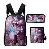 Classic VTuber Silvervale Anime 3D Print 3pcs/Set Pupil School Bags Laptop Daypack Backpack Inclined Shoulder Bag Pencil Case